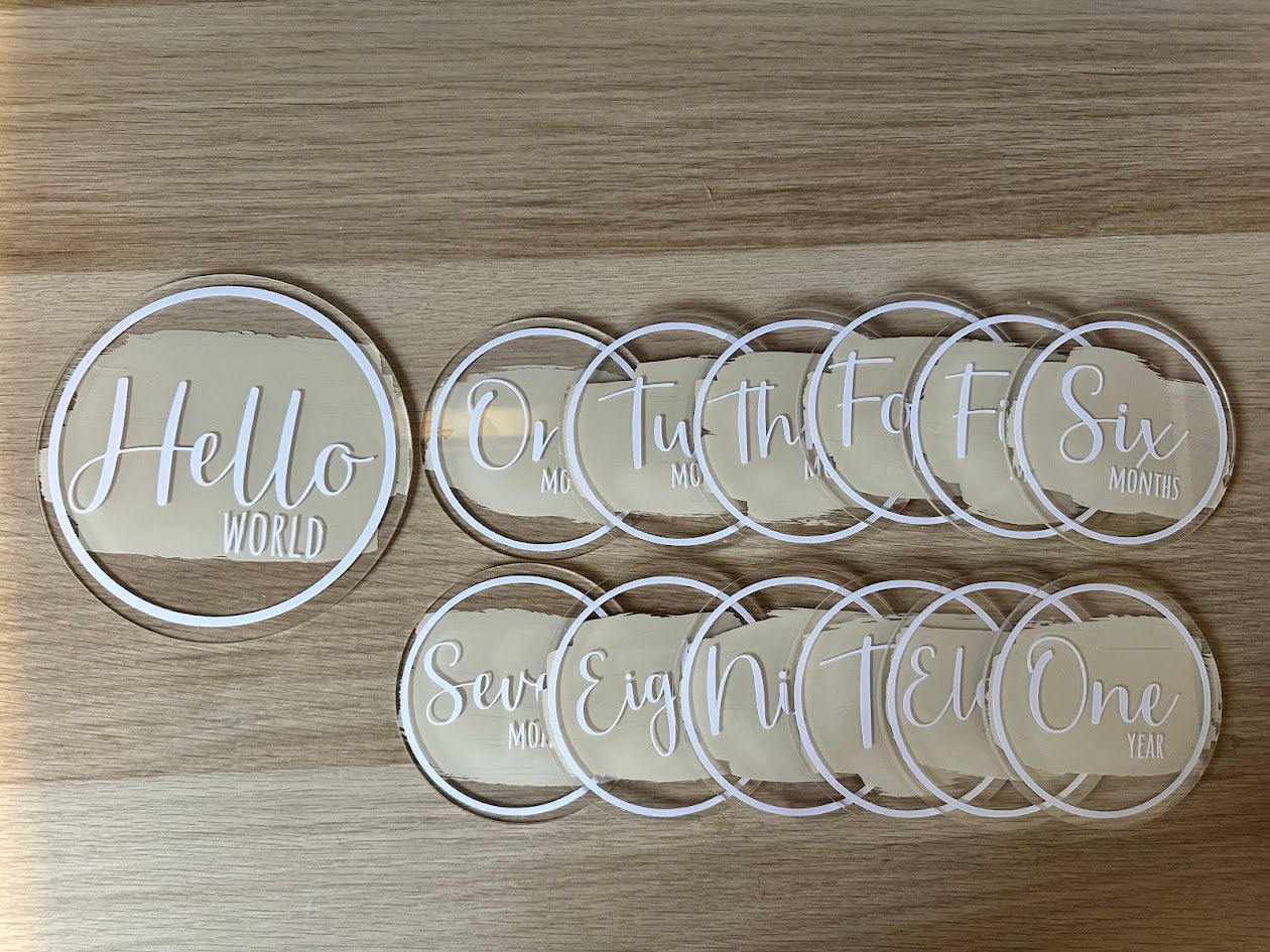 Baby Milestone Acrylic Discs - Circles