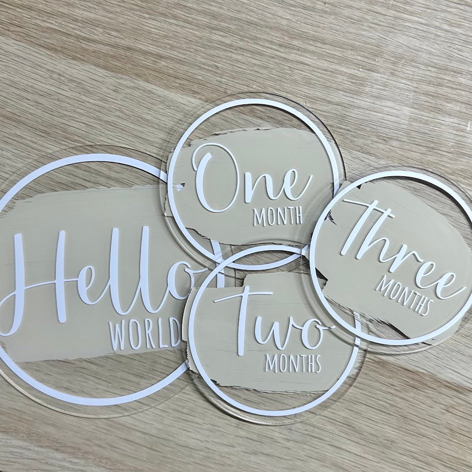 Baby Milestone Acrylic Discs - Circles