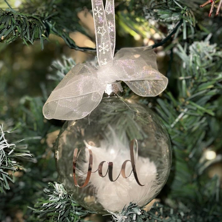 Glass Memorial Bauble - Personalised with any Name