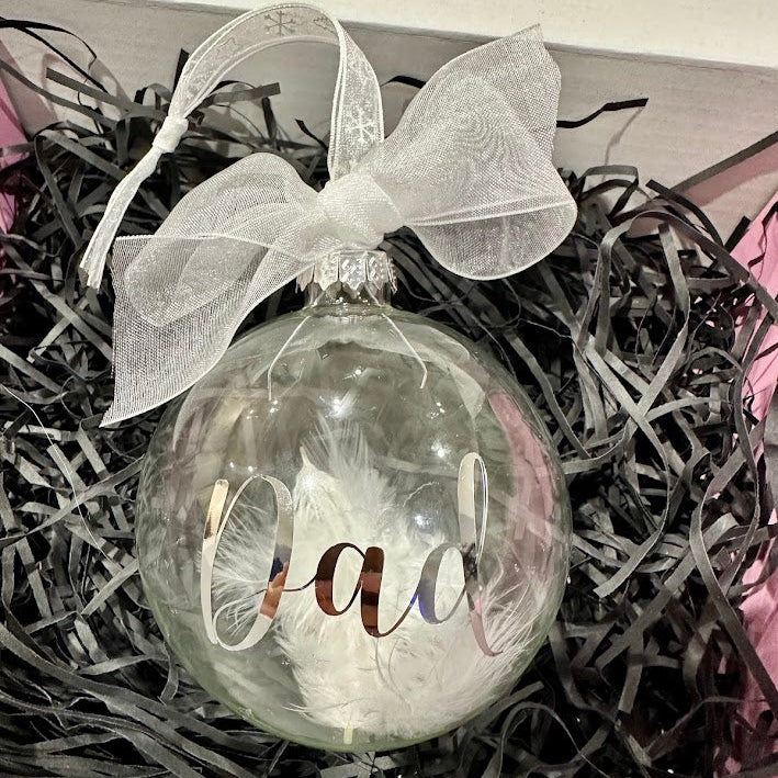 'Dad' Glass Memorial Bauble