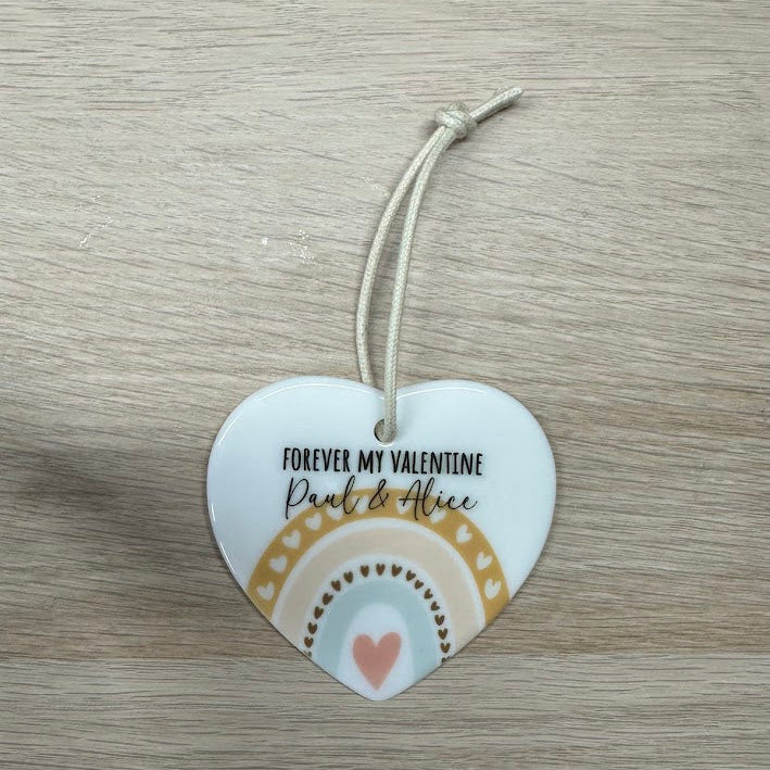 "Forever my Valentine" - Personalised Ceramic Heart