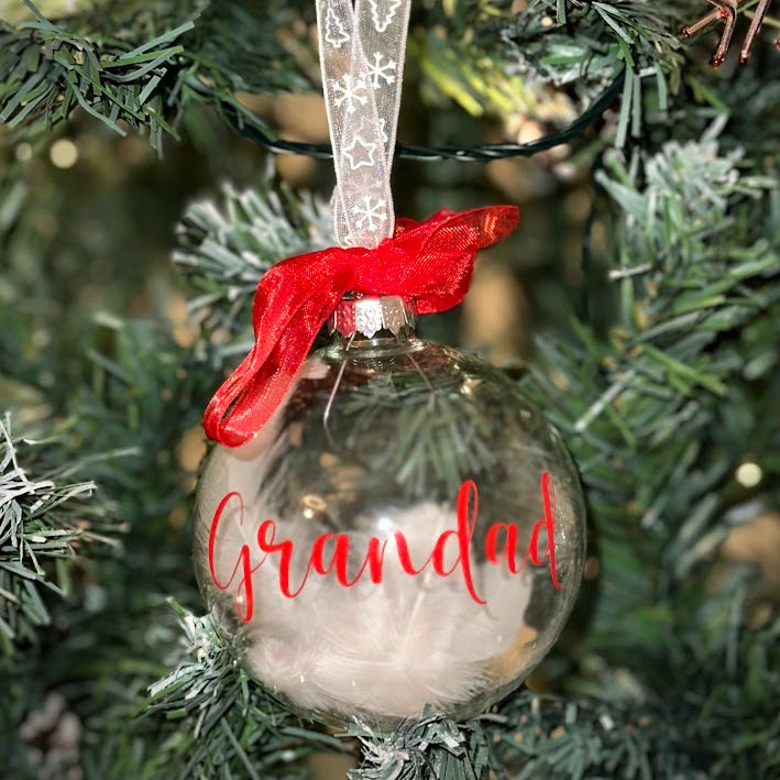 'Grandad' Glass Memorial Bauble