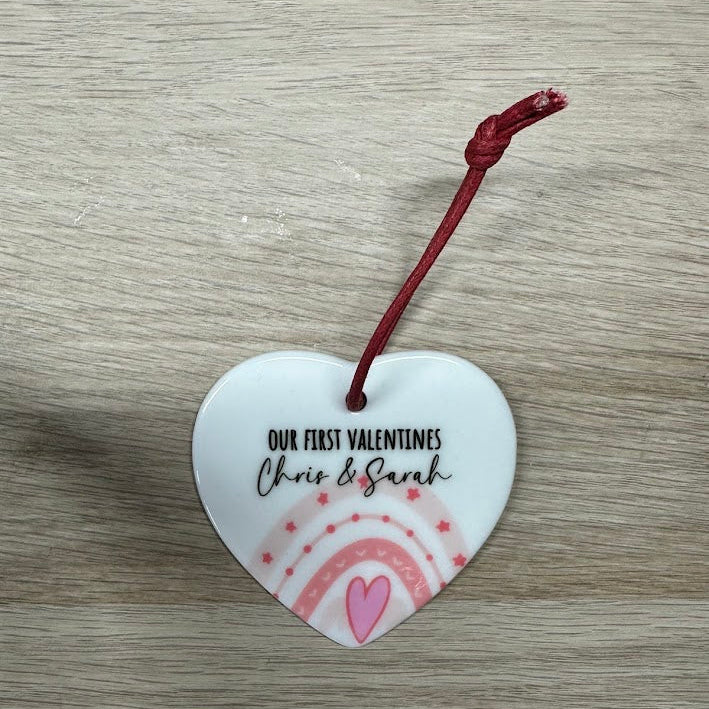 "Our First Valentines" - Personalised Ceramic Heart