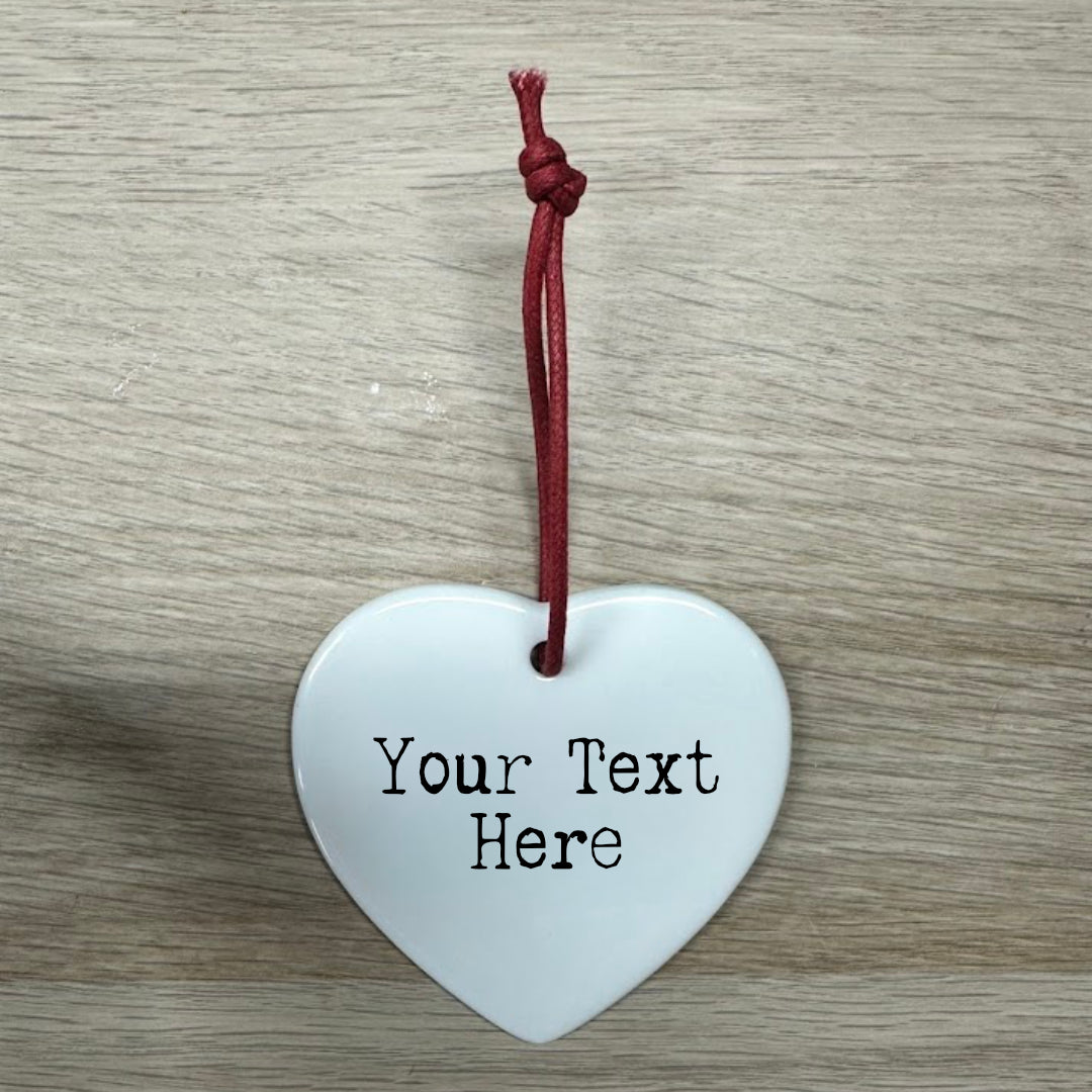 Personalised Text Ceramic Heart